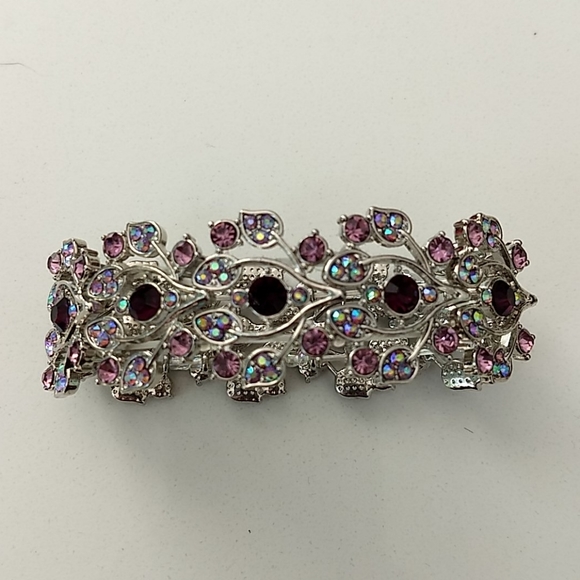 Silver Bracelet with Multicoloured Gems - Picture 1 of 2